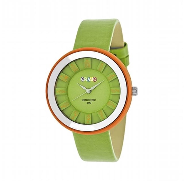 Crayo CR3404 Célébration Unisexe Poignet Vert Montre en Cuir