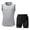 Gray., variant on HBGVBA Men Summer 2 Piece Loose Athleisure Shorts Outfit Sleeveless Top Casual Crew Neck Tank Top Daily Set