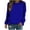 Blue, variant on Womens Crewneck Sweatshirt Long Sleeve Casual Shirts Solid Color Loose Fit Tunic Women Clothing Pullover Tops Hot Pink