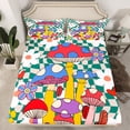 thumbnail image 2 of Homewish Colorful Cartoon Mushroom Full Size Sheets,Cute Daisy Flower Bed Sheets,Classic Geometrioc Checkered Sheet Sets For Girl Boy,Super Cozy Room Decor,4 Pieces, 2 of 7
