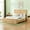 Queen+Oak, variant on King Size Bed with 3D Geometric Headboard & Storage Bench, Oak Modern Bed Frame with 4 Under-Bed Drawers, Wooden Platform Bed with Bench Storage, No Box Spring Needed, Oak