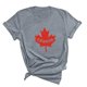thumbnail image 3 of Fiudx Camisas para Mujer Camiseta Básica de Verano de Manga Corta Informal para Mujer, Blusa con Estampado de Hoja de Arce Del Día de Canadá, Camiseta con Cuello Redondo, 3 of 3