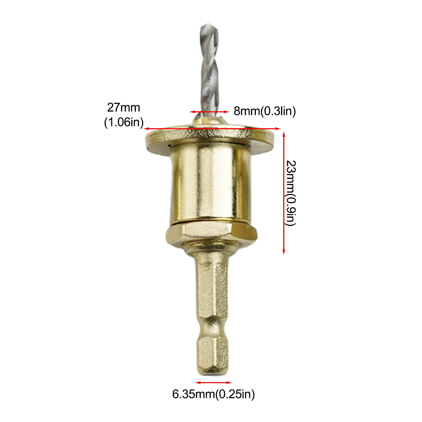 5pc Limiting Countersink Drill Bit set 6.35mm hex Shank for Woodworking Drilling
