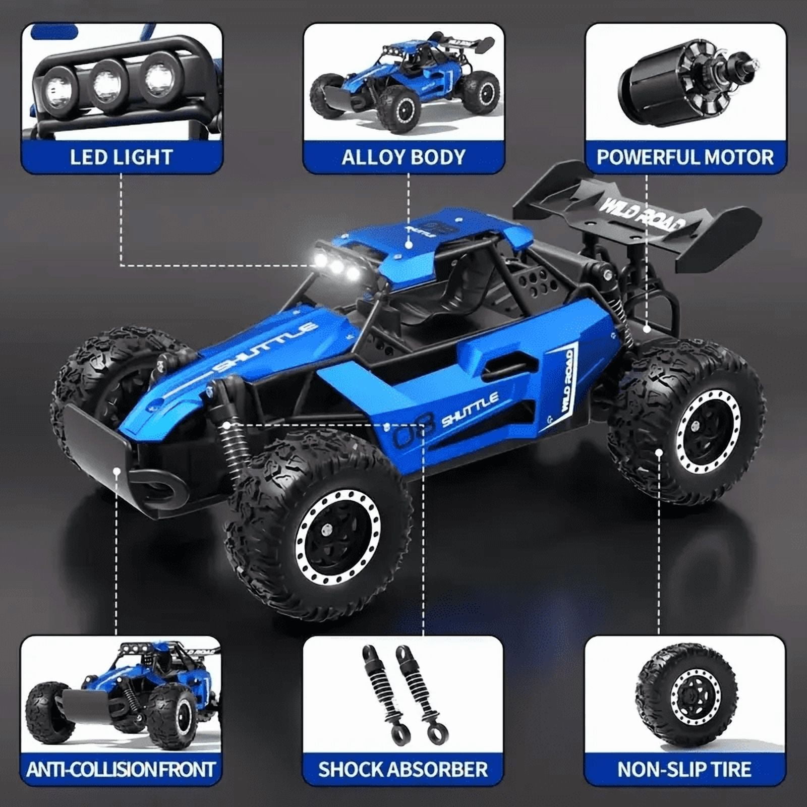 HYPERLIVING RC Off-Road Car 1:16 Scale All Terrain Fast RC Car 20KM/H High Speed 2WD Electric Vehicle with 2.4G Remote Control Monster Truck