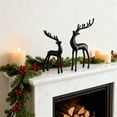 thumbnail image 4 of KOYPTL 2 Pcs Black Reindeer Christmas Decorations for Home Decor 3D Elegant Modern Style Statues Indoor Holiday Party Supplies Christmas Table Decorations for Desktop Mantel Office Xmas Gifts, 4 of 6
