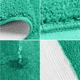 thumbnail image 5 of Bathroom Rug Set, 3 Pieces Shaggy Soft Non-Slip Mats Absorbent Toilet Mat,Rectangular Area Rug, U-Shaped Bath Mat, Elongated Toilet Lid Cover (Green), 5 of 5