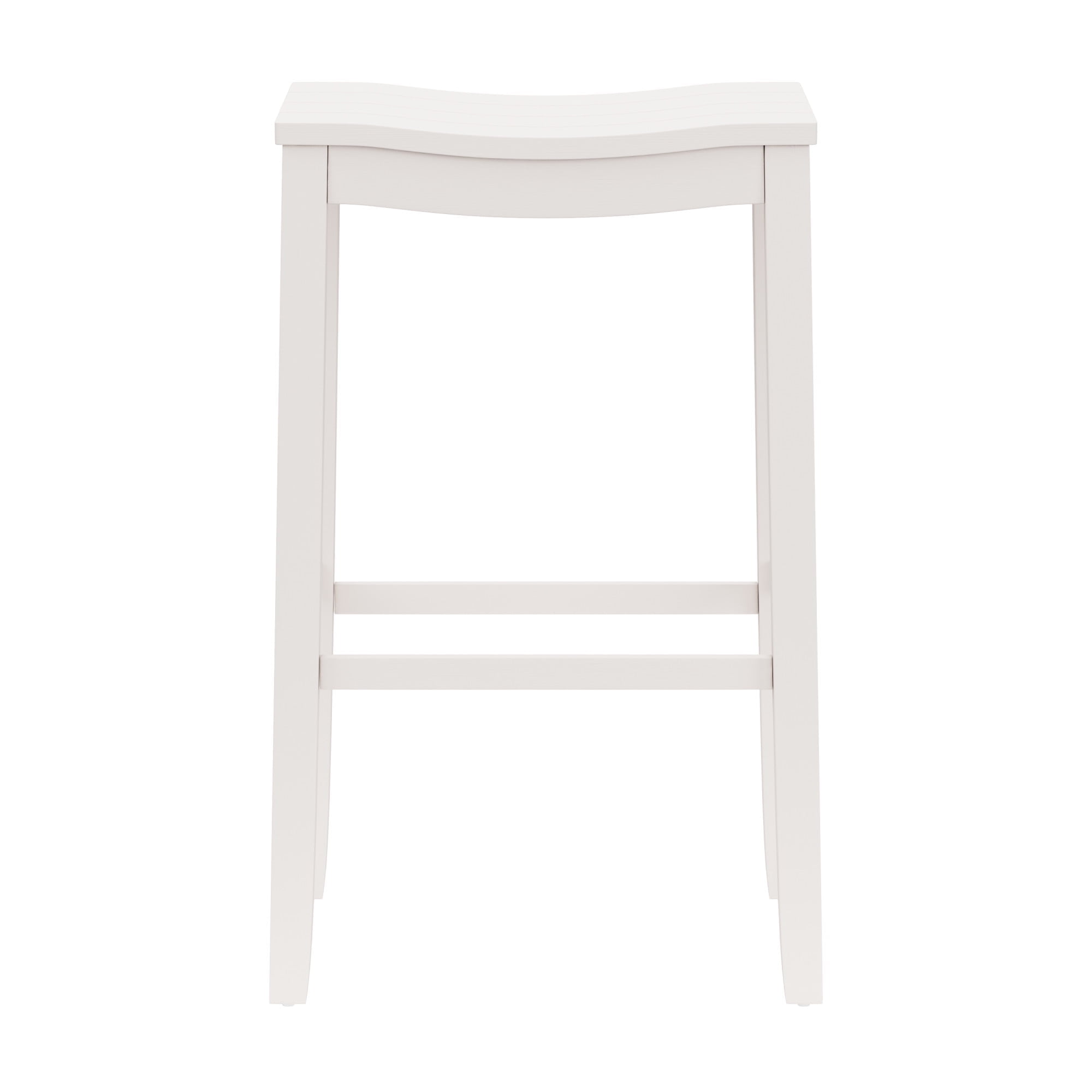 Woven Paths Fiddler Backless Wood Bar Height Stool, White