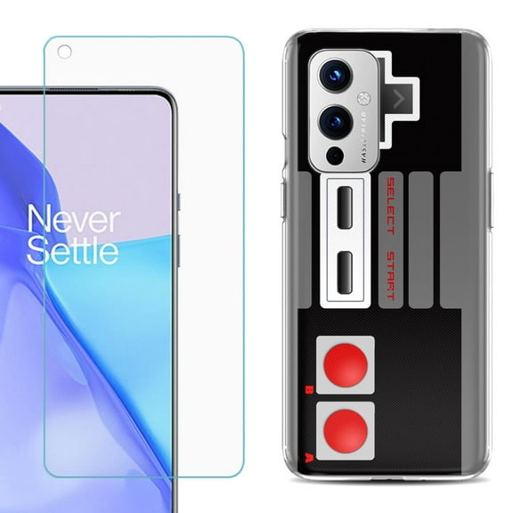 Slim-Fit TPU Phone Case Compatible with OnePlus 9 5G, with Tempered Glass Screen Protector, by OneToughShield ® - Game Controller