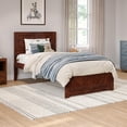 thumbnail image 1 of Canyon Twin Wood Platform Bed with Matching Footboard in Walnut, 1 of 25