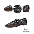 thumbnail image 6 of Gpaecead Women Mesh Mary Jane Style Flat Shoes Closed Toe Crisscross Straps Breathable Fabric Plus Size Shoes Spring Summer Casual,Black, 6 of 8