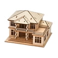 thumbnail image 1 of Rompecabezas de casas de madera 3D para adultos: regalo creativo de cumpleaños y kit de construcción de casas. 2 niveles, 1 of 9