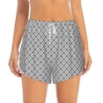 thumbnail image 2 of Picia Gray Plaid Pattern Women's 2 in 1 Athletic Running Shorts High Waisted Workout Casual Gym Sweat Shorts with Comfy Liner Zipper Pockets-X-Large, 2 of 9