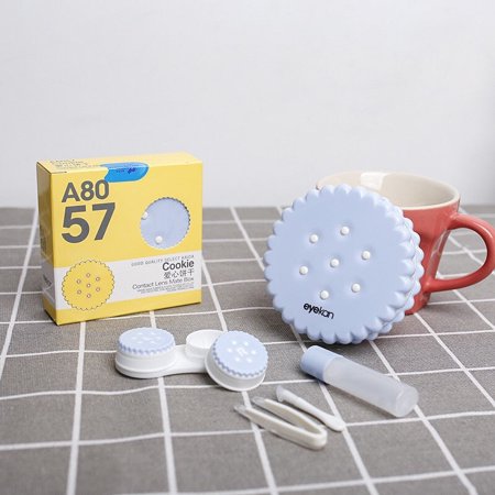 Cracker Shaped Travel Contact Lens Case with Mirror - Adorable and Portable Contact Lenses Box