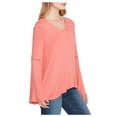thumbnail image 4 of Jessica Simpson Juniors Bell Sleeve Lace Trim Top Spiced Coral XS, 4 of 4