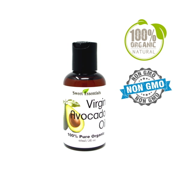 100% Pure Organic Cold-Pressed Unrefined / Virgin Avocado Oil - 2oz | NON-GMO | Green In Color