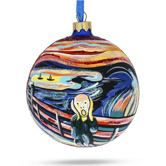 1893 Edvard Munch's 'The Scream' Glass Ball Christmas Ornament 4 Inches