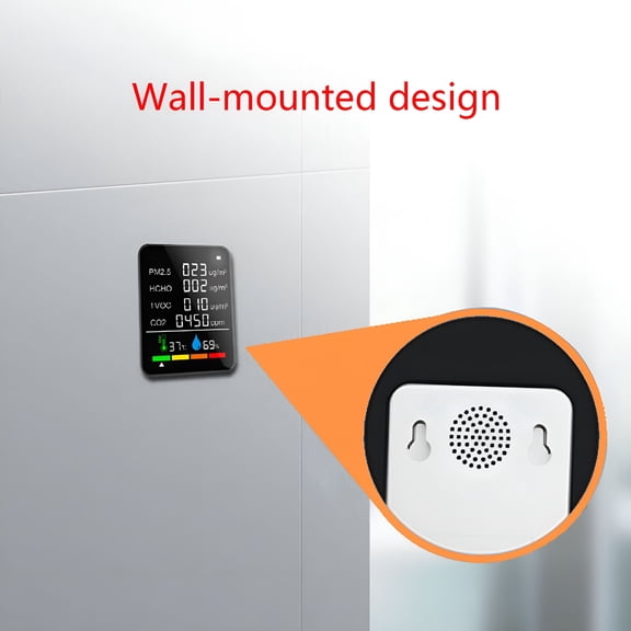 GJX Air Monitor 6 in 1 Multifunctional CO2 Detector Carbon Dioxide Monitor Accurate Tester PM2.5/PM10 Meter CO Test