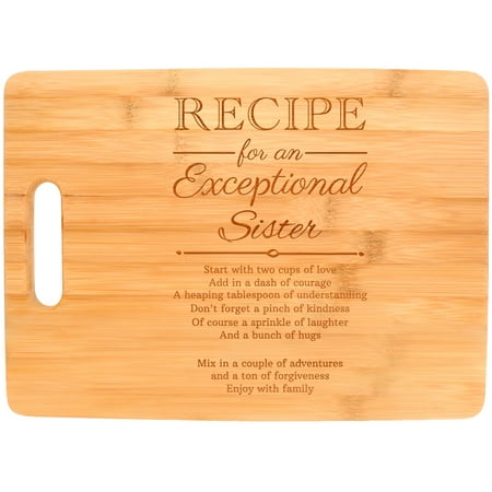 

ThisWear Big Sister Gifts Recipe for an Exceptional Sister Sibling Gifts Big Rectangle Bamboo Cutting Board