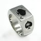 thumbnail image 1 of Anillo de acero inoxidable para hombre, poker pala ace, plata negra (styel 6) Afortunado Sencillez, 1 of 4