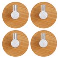 thumbnail image 1 of 4pcs Ganchos de gancho Colgadores de pared autoadhesivos Ganchos de toalla de baño de bambú de acero inoxidable Inevent HA7836-00B, 1 of 2