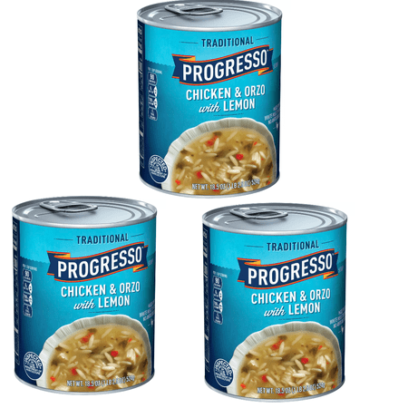 Progresso Traditional Chicken & Orzo with Lemon Soup – 18.5oz pack of 3 Progresso Traditional Chicken & Orzo with Lemon Soup – 18.5oz pack of 3