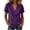 *Purple, variant on ClodeEU Women's V Neck Ruffle Trim Short Sleeve Button Down Blouses,Casual Lightweight Shirts for Summer ,Women's Plus L
