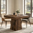 thumbnail image 4 of Fnova 31.5" Square Farmhouse Dining Table, Wood Coffee Table for 4 People, Modern Kitchen Table for Dining Room, Dark Brown (Chairs Not Included), 4 of 17