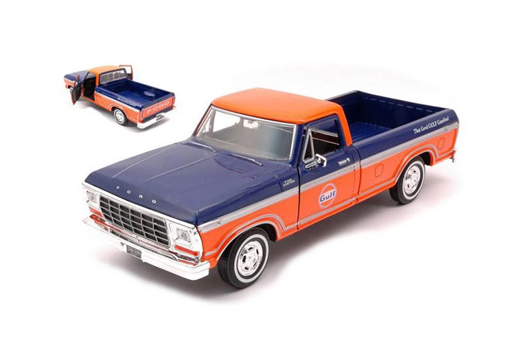 1979 Ford F-150 Custom, Dark Blue/Orange - Showcasts 79346AC/OR - 1/24 scale Diecast Car