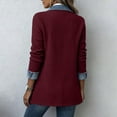 thumbnail image 5 of Women Denim Patchwork Jacket Long Sleeve Button Cardigan Jackets | Denim Patchwork Jackets for Women Rollable Denim Cuffs Collared Shirt Jacket Side Jean Pockets Cardigan Jackets, 5 of 6