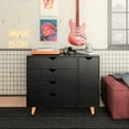 thumbnail image 4 of Falkk Furniture Modern Dresser for Bedroom – Chest of Drawers – Combo Dresser – Black, 4 of 5