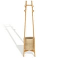 thumbnail image 2 of SAFAVIEH Couture Abellina Glam Cylinder Oak Coat & Hat Stand with Basket, Natural, 2 of 12