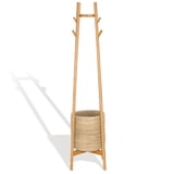 SAFAVIEH Couture Abellina Glam Cylinder Oak Coat & Hat Stand with Basket, Natural - Walmart.com