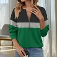 thumbnail image 3 of Womens Sweatshirts Half Zip Fleece Pullover Tops Color Block Patchwork Quarter Zipper Hoodies Fall Winter Clothes, 3 of 3