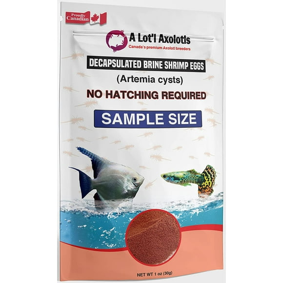 A Lot'l Axolotls - Decapsulated Brine Shrimp Eggs Non-Hatching - BBS Artemia Cyst - Fish / Fry Food - Mini / Sample Size - 30 g / 1 Oz