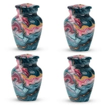 SUBSH Mini Urns Marble Design Metal Urn - Funeral Decorations - Urn for Ashes Adult Male - Cremation Urns - Keepsake Urns for Ashes - Mini Keepsake Urns (3inch, 4pcs)