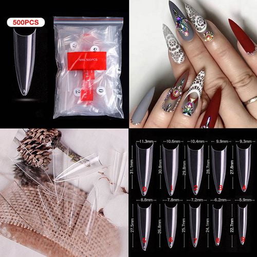 PWFE 500 Pcs False Coffin Nails Ballerina Fake Nails Flat Shape Nail Art Tips Natural Clear Full Cover Manicure Fake Nail Tips PWFE 500 Pcs False Coffin Nails Ballerina Fake Nails Flat Shape Nail Art Tips Natural Clear Full Cover Manicure Fake Nail Tips