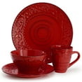 thumbnail image 2 of Elama Malibu Ocean Bloom 16-Piece Dinnerware Set in Red, 2 of 8