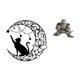 thumbnail image 1 of Escultura de pared de metal con diseño de gato y búho místico, con diseño de y , con estatua para sala de estar, oficina, armario, mesi, 1 of 8