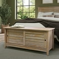thumbnail image 2 of Greenport Storage Bench, Solid Wood with a Brushed Driftwood Finish, 2 of 10
