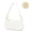 White, variant on Women Crescent Shoulder Bag Leather Hobo Handbag Crossbody Bag Mini Clutch Purse with Zipper Closure