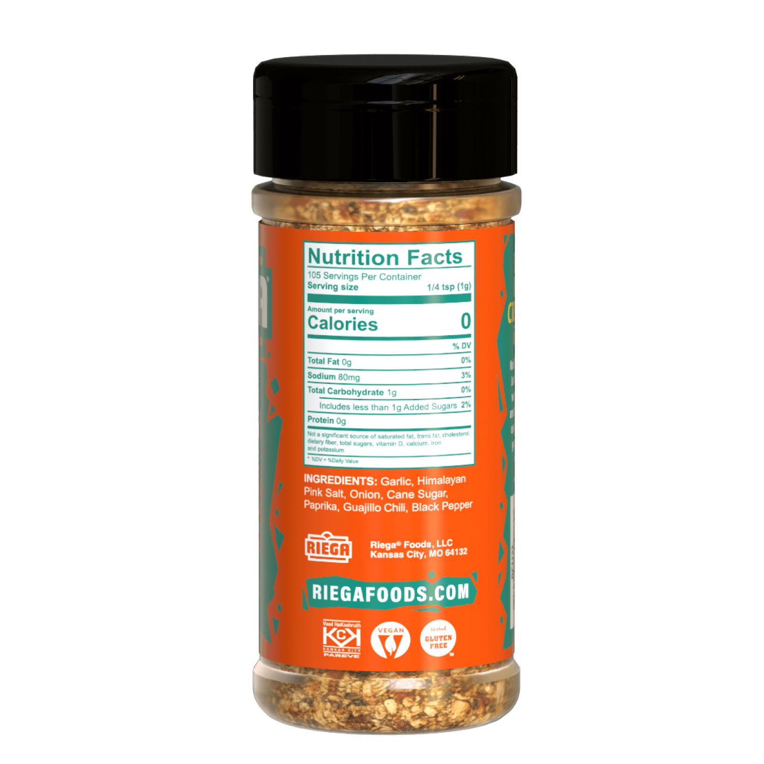 (3 pack) Riega Garlic Crunch Shaker, Large-Cut Garlic Herb Seasoning, 3.7 oz