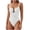 White, variant on LEKWK One Piece Swimsuit Women Tummy Control V Neck U-Wire Cutout High Cut Thong Swimwear Ruched Slimming Bathing Suit Summer Pool Party Vacation Beachwear