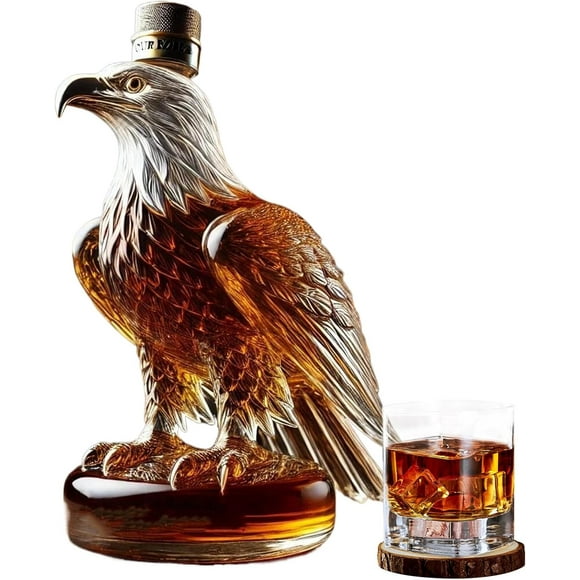 Whiskey Glass Decanter - 200g Whiskey Eagle Glass Decanter | Funny Whiskey Bottle For Men | Whisky Eagle Bottle | Eagle Decanter Set | Eagle Liquor Bottles Whiskey Decanter Set For Home Bar Decoration