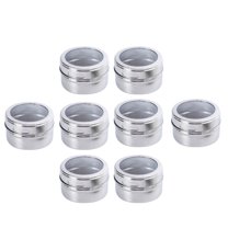 Magnetic Spice Jars with Stainless Steel Rack | 1/8-Piece Airtight Spice Containers Set | Small Shaker Holes & Removable Lids for Kitchen Pantry Organization