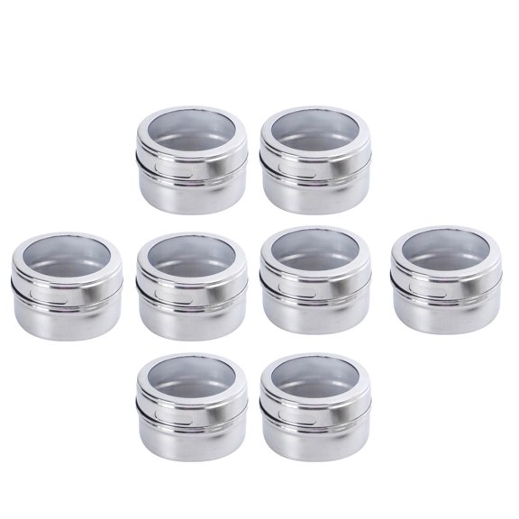 Magnetic Spice Jars with Stainless Steel Rack | 1/8-Piece Airtight Spice Containers Set | Small Shaker Holes & Removable Lids for Kitchen Pantry Organization