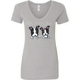 thumbnail image 3 of Inktastic Boston Terriers (dark Apparel) Women's V-Neck T-Shirt, 3 of 5