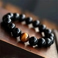 thumbnail image 4 of Ojo de tigre natural pulsera de piedras preciosas de joyería fácil de ajustar cómodo para adaptarse a la mayoría de los tamaños de muñeca., 4 of 5