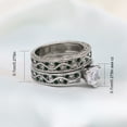 thumbnail image 4 of Matching Ring Couple Rings White Gold Plated 1CT CZ Women Wedding Ring Sets Female Ring, 4 of 7
