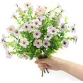 thumbnail image 4 of Juego de 10 piezas de eucalipto, violetas, plantas artificiales, flores artificiales, plástico, jarrones para interior y exterior, 10 rosas, 4 of 4