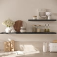 thumbnail image 3 of LANDMOK 12.7 Inch Deep Floating Shelf, 30 x12 Inch Large Wall Mounted Shelf for Kitchen, Bathroom, Living Room, Black Wood (3 Pack), 3 of 8